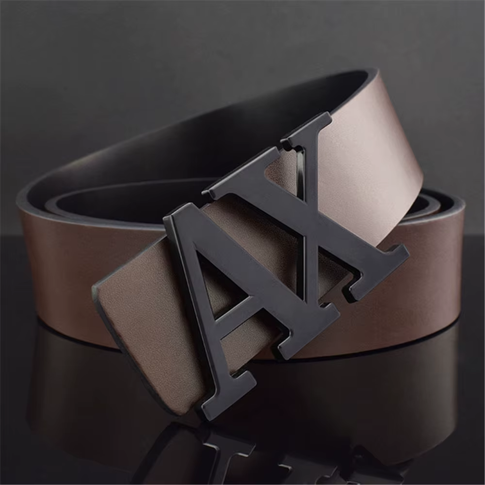 Ceinture homme à la mode Simple lettre boucle réversible mâle