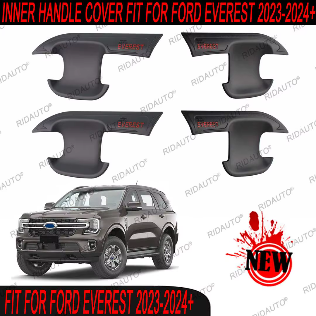 Protection anti-rayures pour poignée de porte, couvercle Kiev illage de bol, insert de poignée de porte noir, protection de protection pour FORD EVEREST 2023, 2024, 256