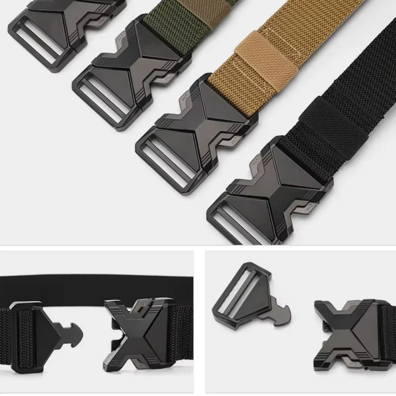 Ceintures de taille tactiques pour hommes, plusieurs Styles, ceinture à boucle en Nylon tressé, légère et respirante, pour les déplacements quotidiens, nouvelle collection