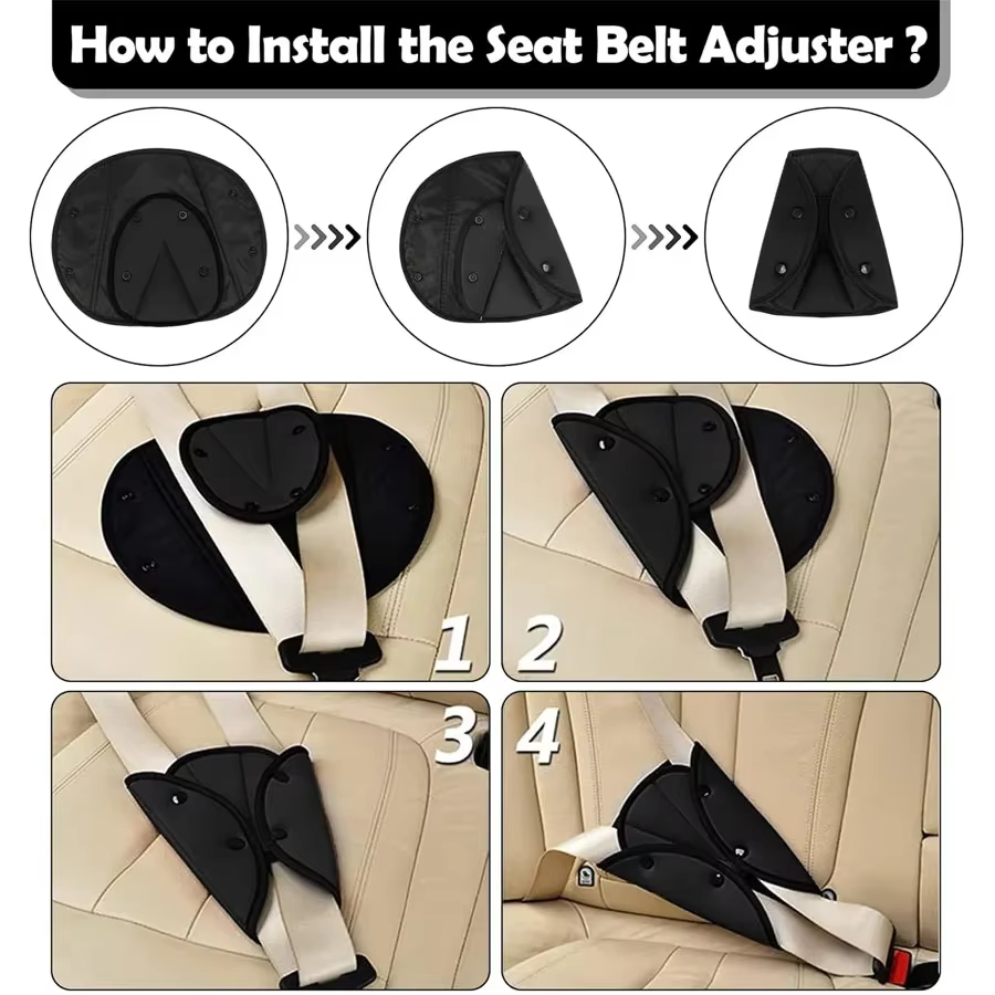 Ajusteur de ceinture de sécurité pour enfants et adultes, clips de ceinture de sécurité pour enfant, sangle de sécurité, positionneur triangulaire, couvre-sangles de siège auto