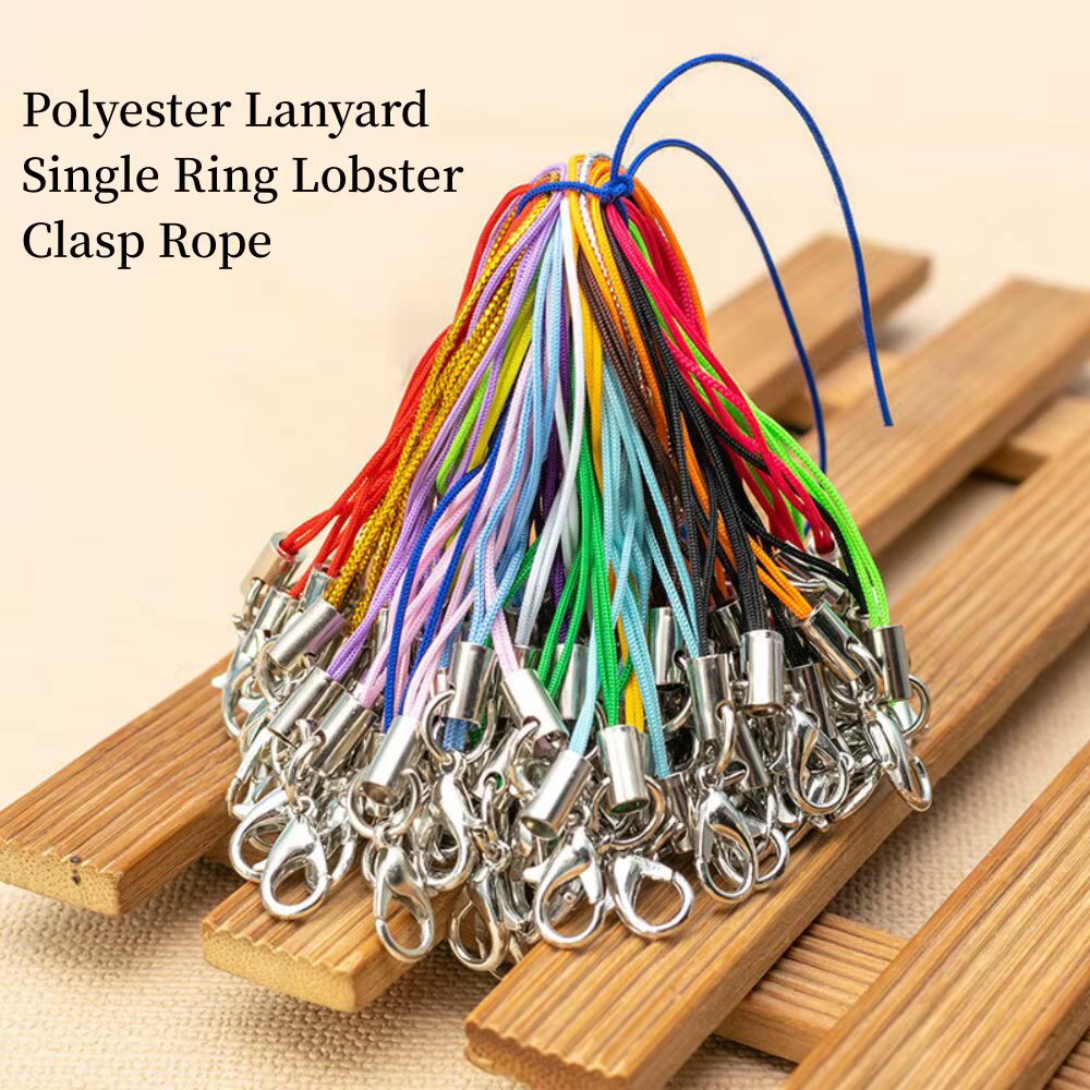 100 pièces lanière en Polyester anneau unique fermoir à homard corde porte-clés crochets sangle de téléphone portable accessoires porte-clés