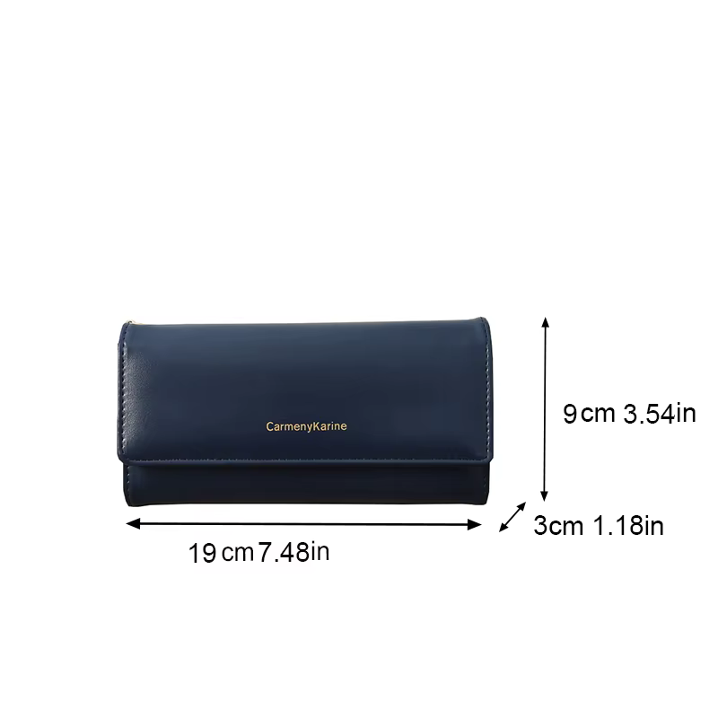 Mode femmes en cuir PU longs portefeuilles multi-fonctionnel pli sac à main frais femme pochette porte-carte