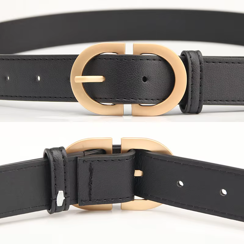 2.8x105cm femme mode ceinture Simple boucle en métal