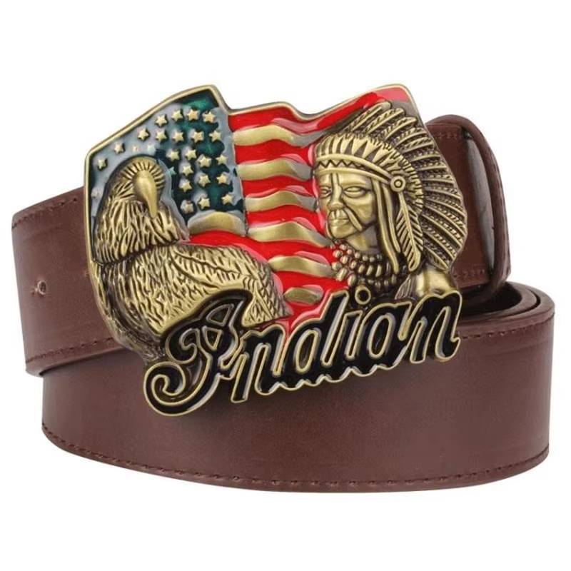 Ceinture à motif d'aigle américain pour hommes et femmes, ceinture de mode indienne
