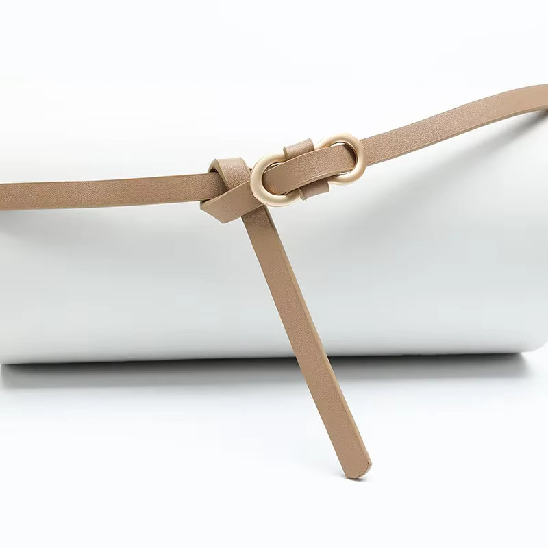 Ceinture nouée en cuir PU vintage pour femme