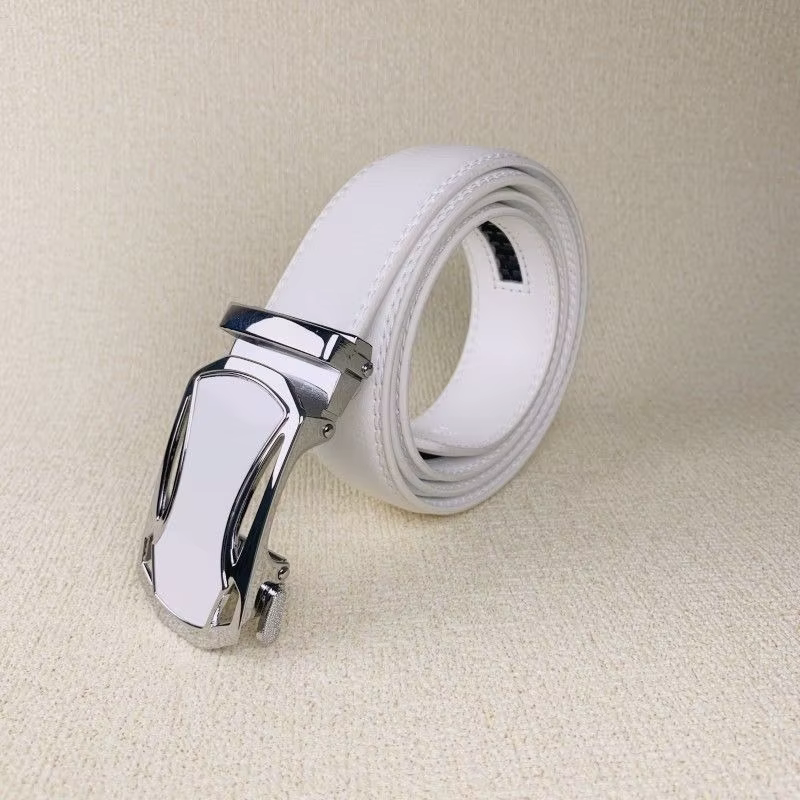 Bentley LOGO Ceinture en cuir blanc pour hommes boucle automatique jeunesse