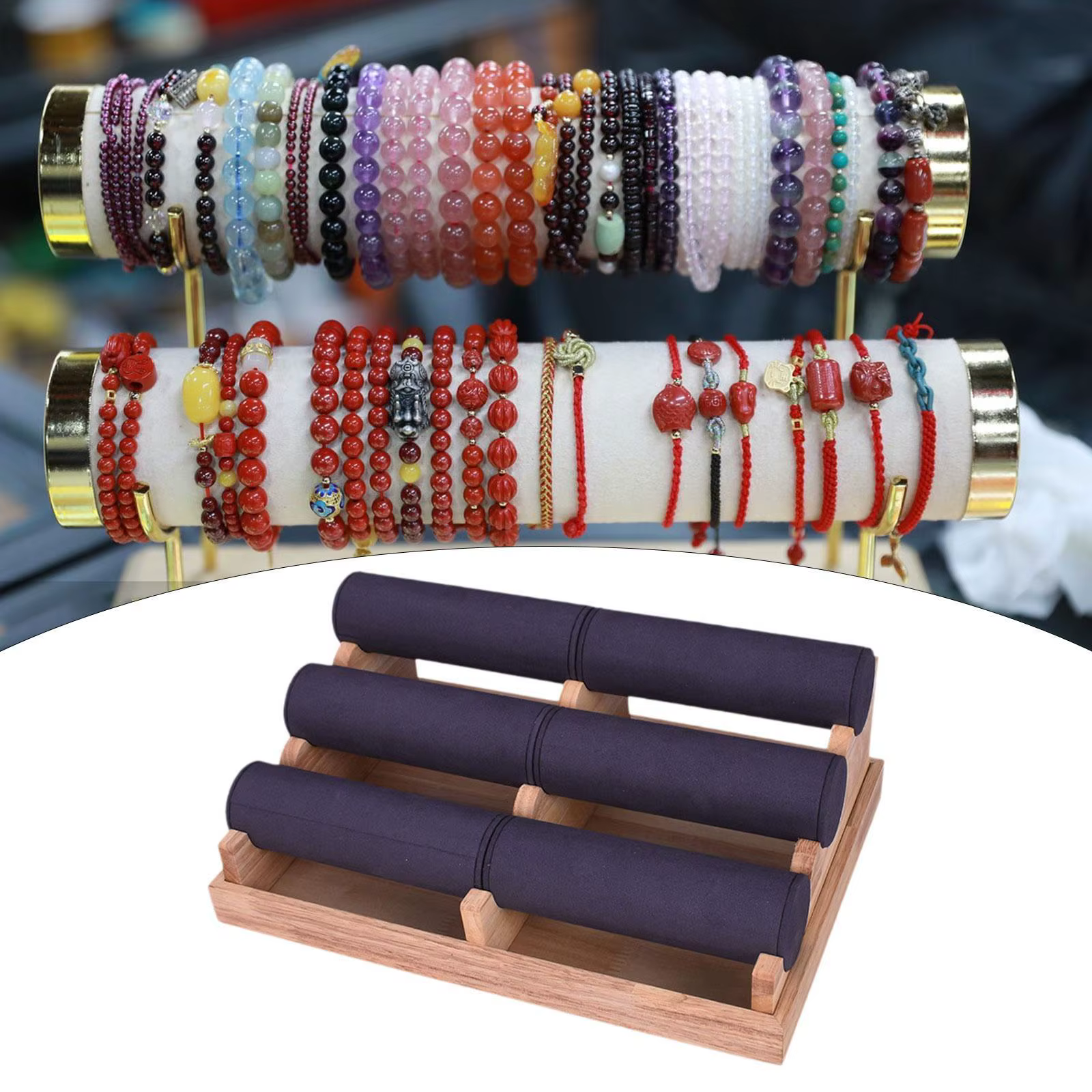 Support élégant pour bracelets et montres, présentoir à bijoux avec tiges détachables pour comptoir de magasin, chambre à coucher, commode