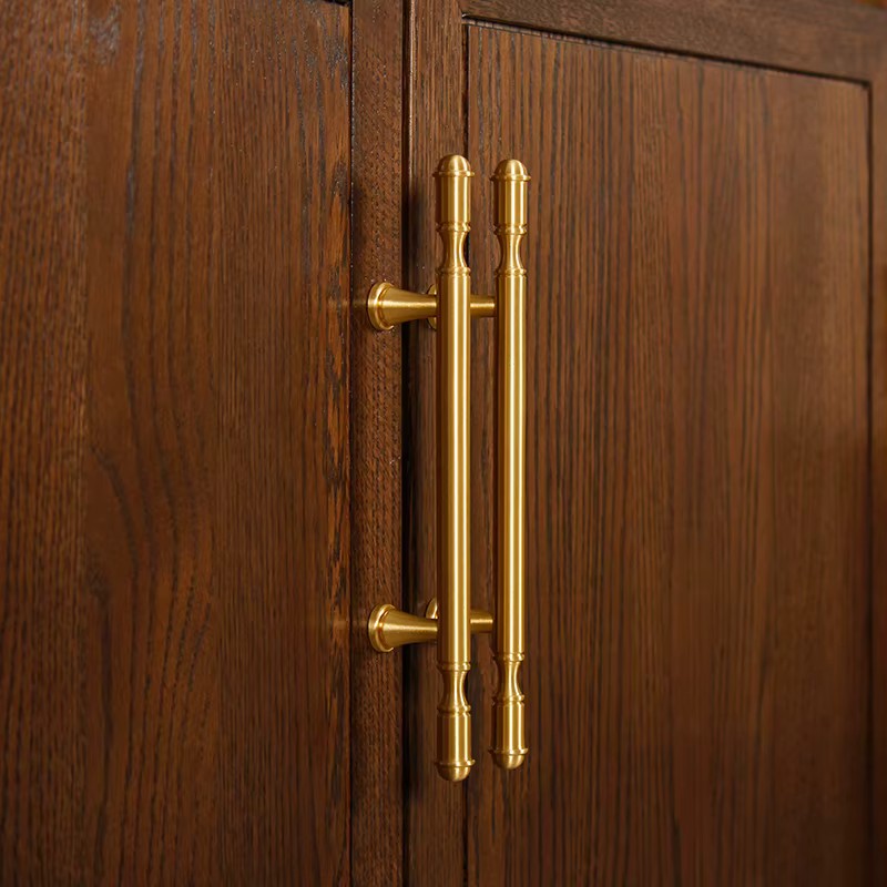 Poignée de porte de garde-robe en cuivre pur, meubles allongés rétro dorés, petite poignée de meuble simple moderne, décoration d'intérieur