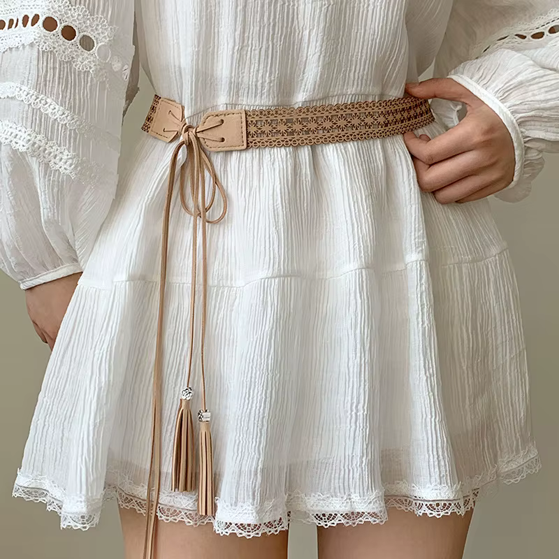 Ceinture large tressée pour femmes