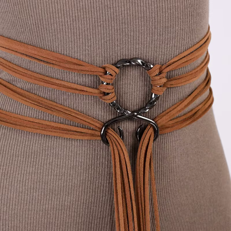 Ceinture pour femme avec pompon - Accessoire de costume viking et de la Renaissance