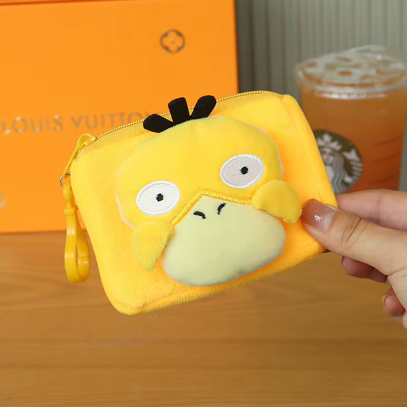 Porte-monnaie Anime Pokemon Psyduck, sac à casque mignon de dessin animé, sac de taille portable pour enfants, cadeau d'anniversaire tendance pour enfant