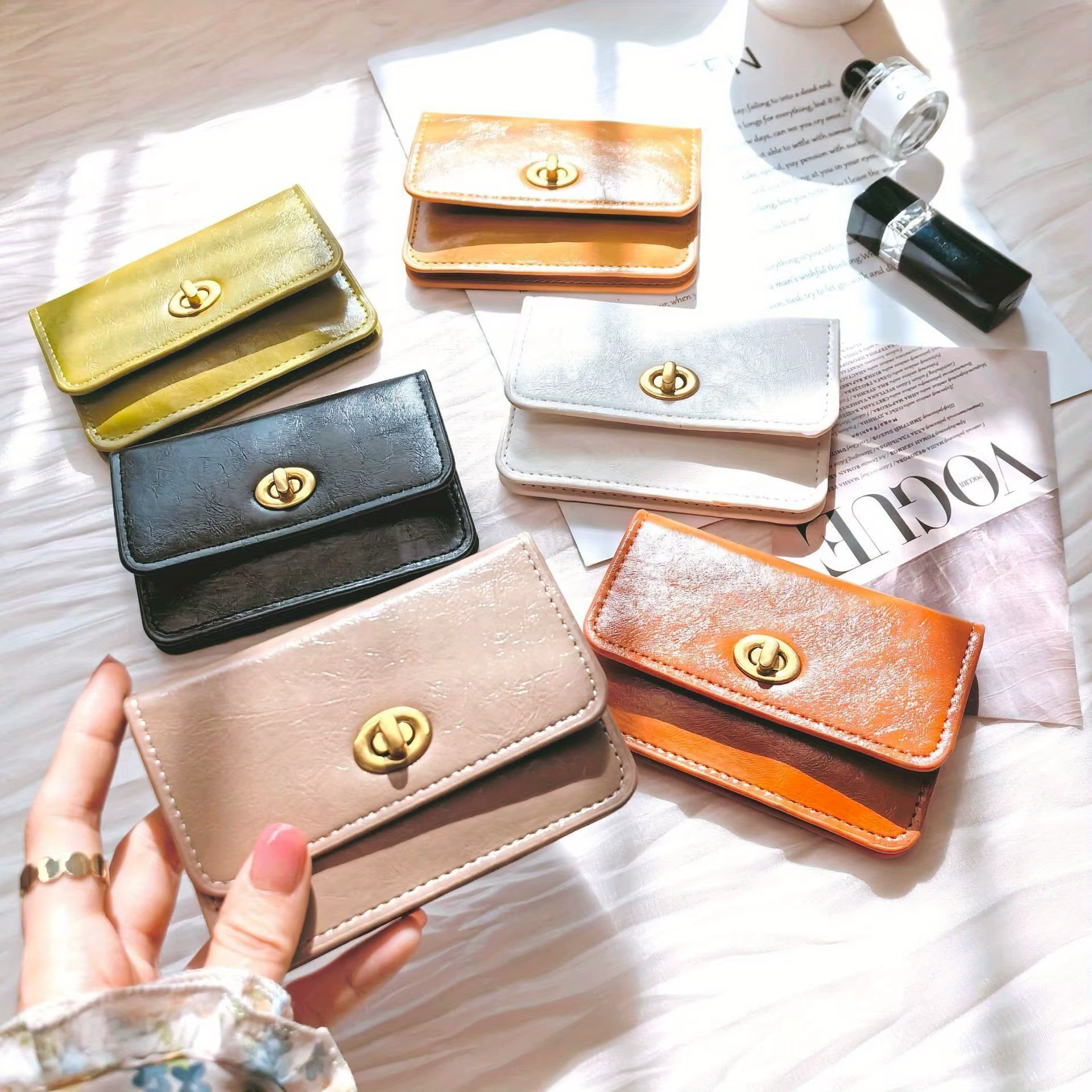 Porte-monnaie en PU de style vintage