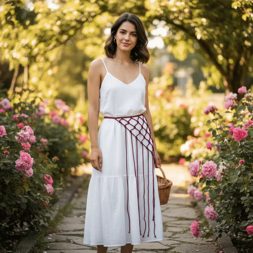 Ceinture en coton tissée à la main