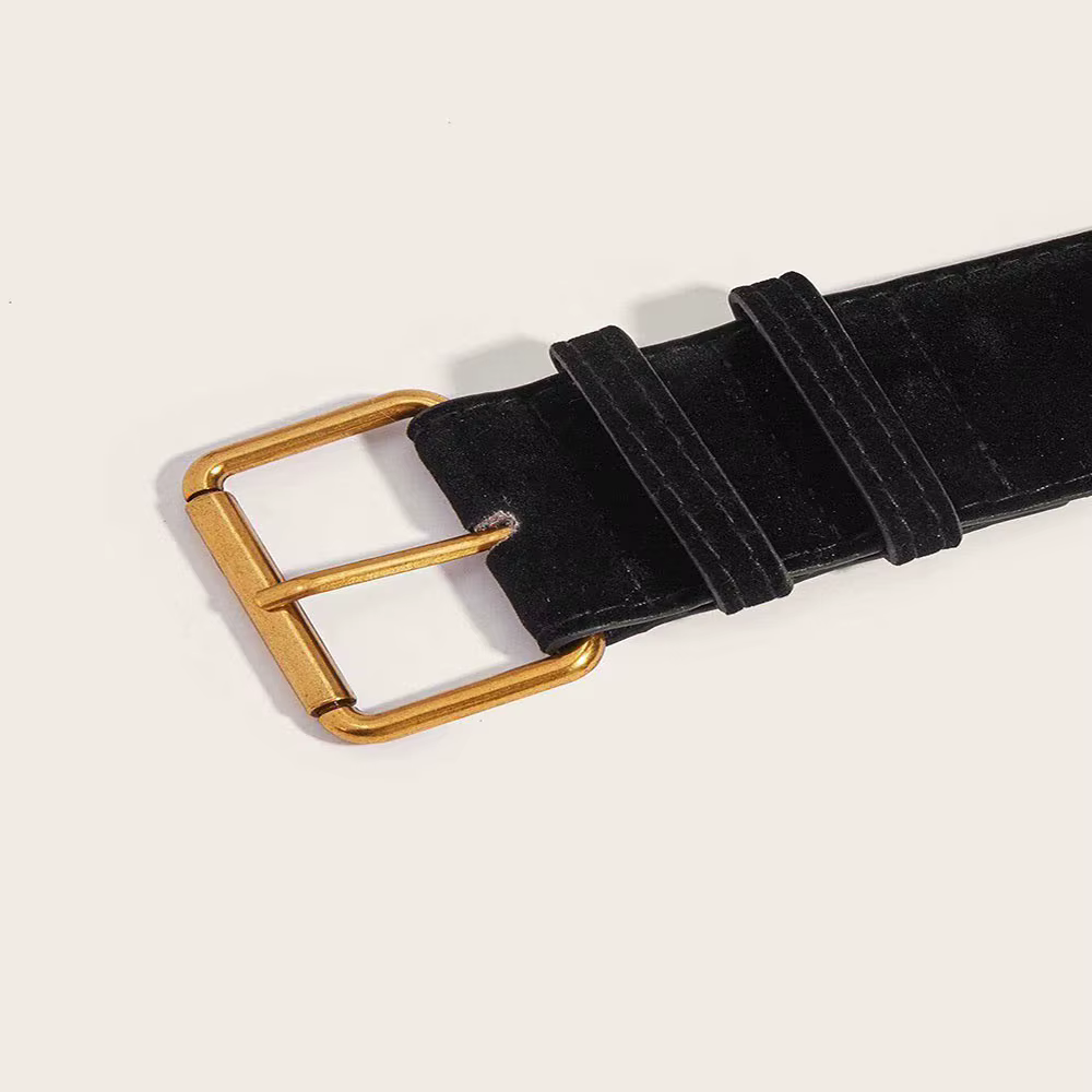 Ceinture large rétro en daim 2026 pour femme – Accessoire de mode élégant pour jupes