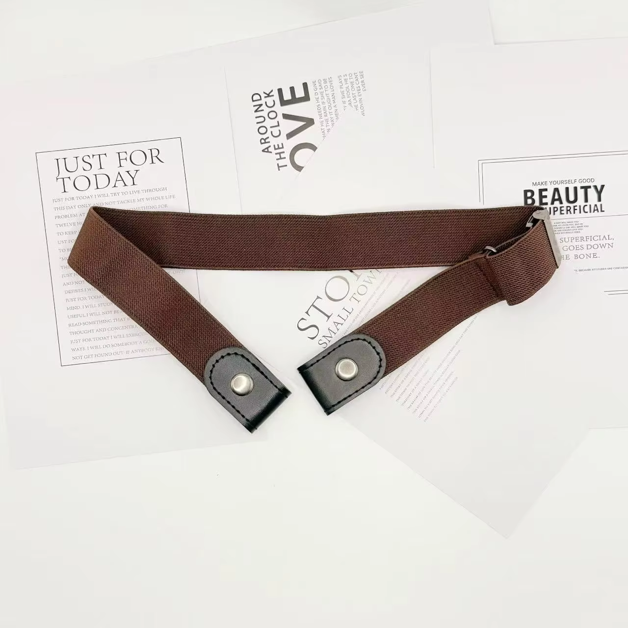 Ensemble de 2 ceintures élastiques sans boucle pour femmes