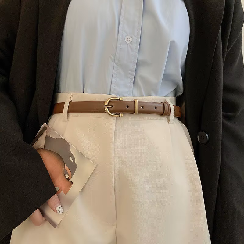 Ceinture en cuir véritable pour femme