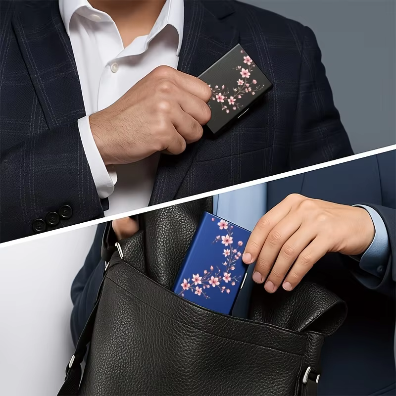 Porte-cartes en acier inoxydable à 6 cartes