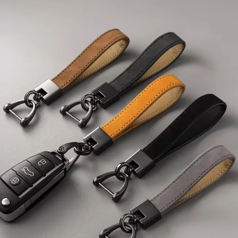 Porte-clés de voiture en cuir véritable de luxe