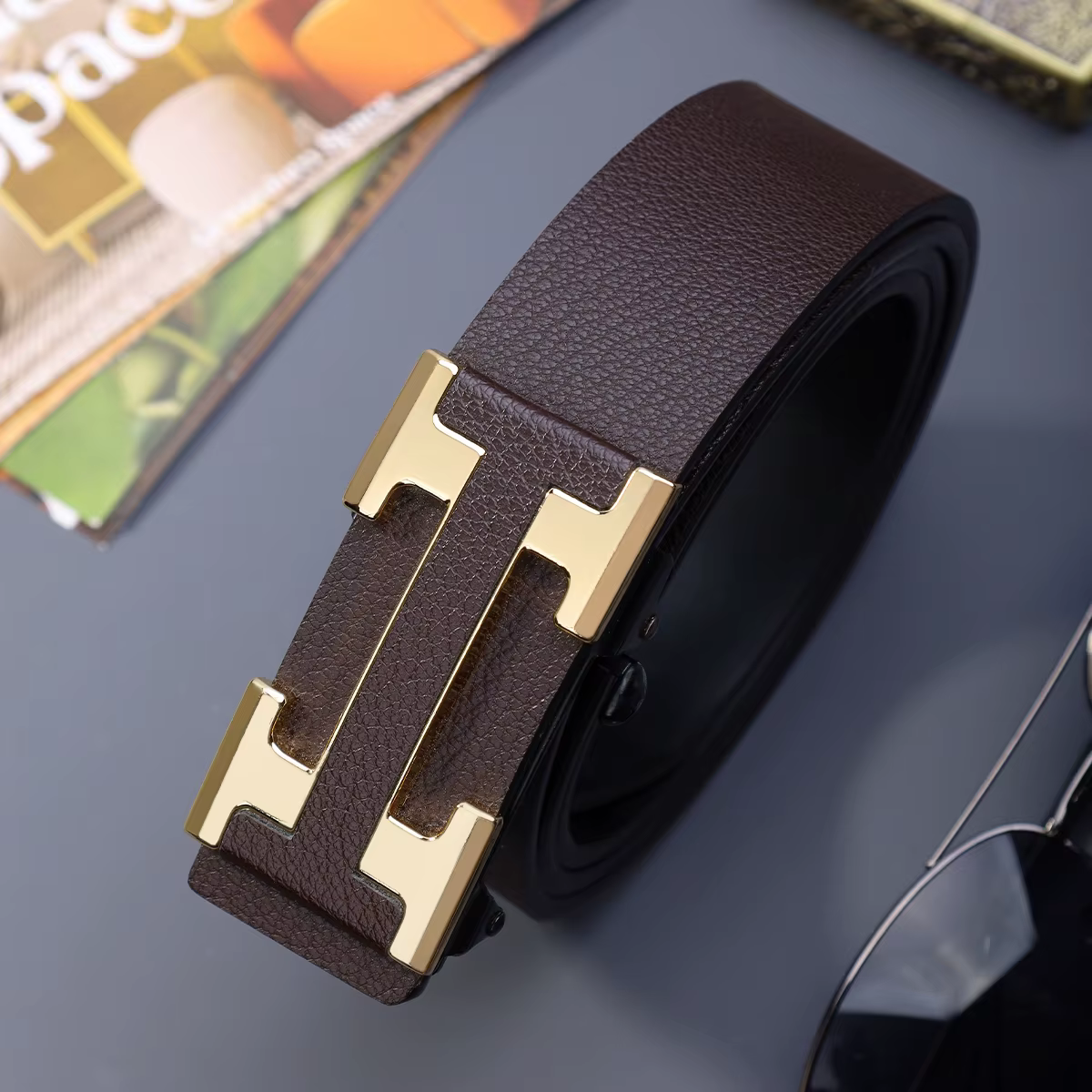 Ceinture de travail élégante pour homme avec boucle automatique en métal