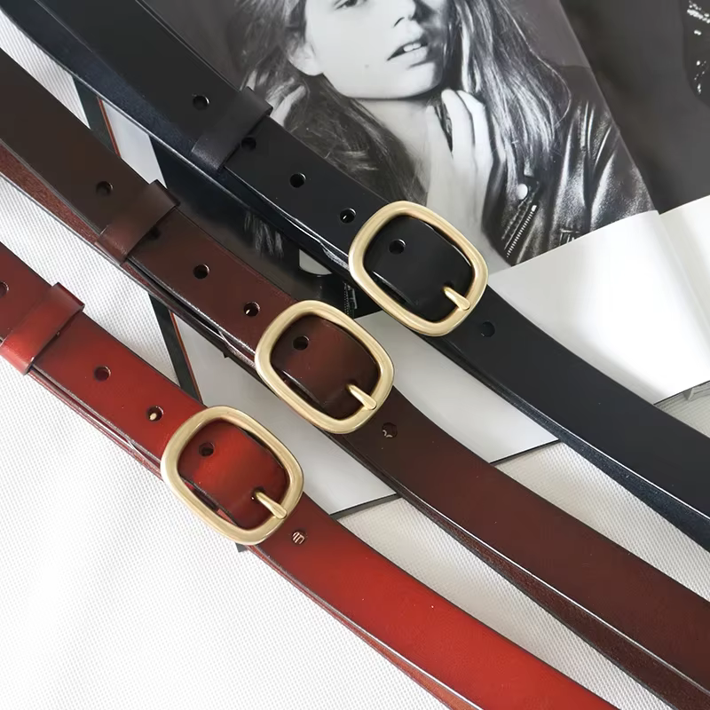 Ceinture en cuir véritable pour femme