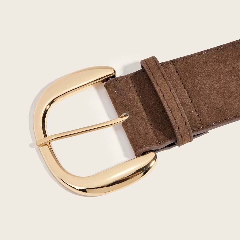 Maillard Styles daim cuir large ceinture à la mode décontracté boucle ardillon