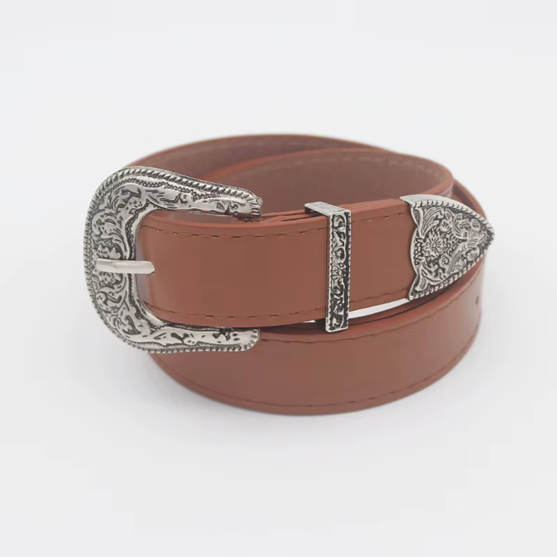 Ceinture occidentale Vintage réglable pour femmes, Style Cowgirl, ceinture à boucle gravée pour pantalons en jean, robes