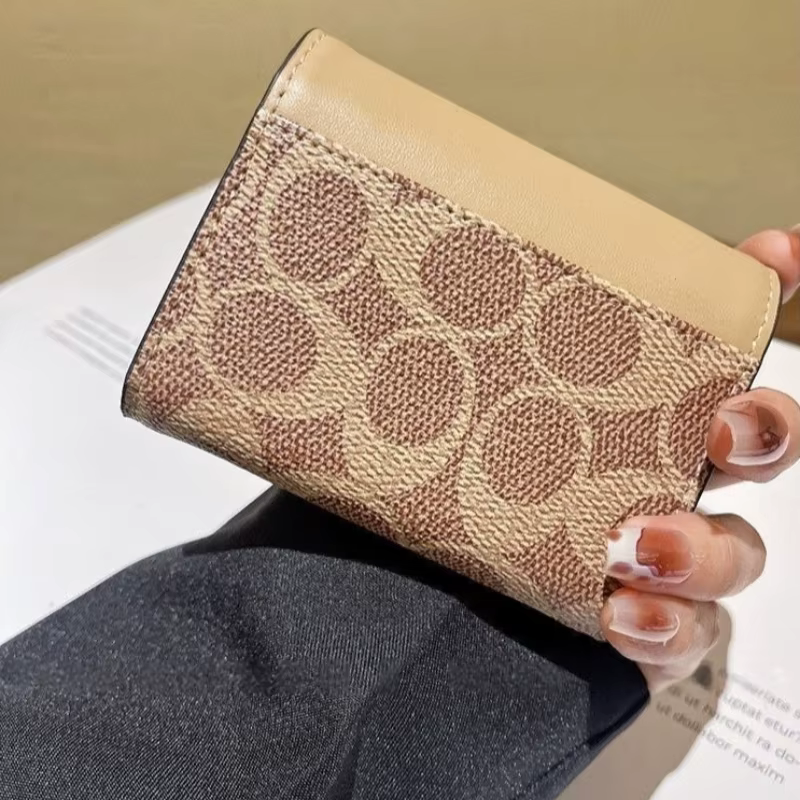 Portefeuille de rangement multifonctionnel haut de gamme en cuir de camélia