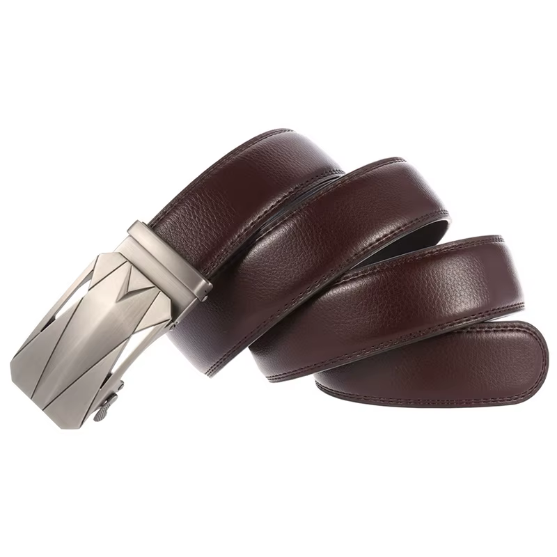 Ceinture longue en métal argenté pour hommes
