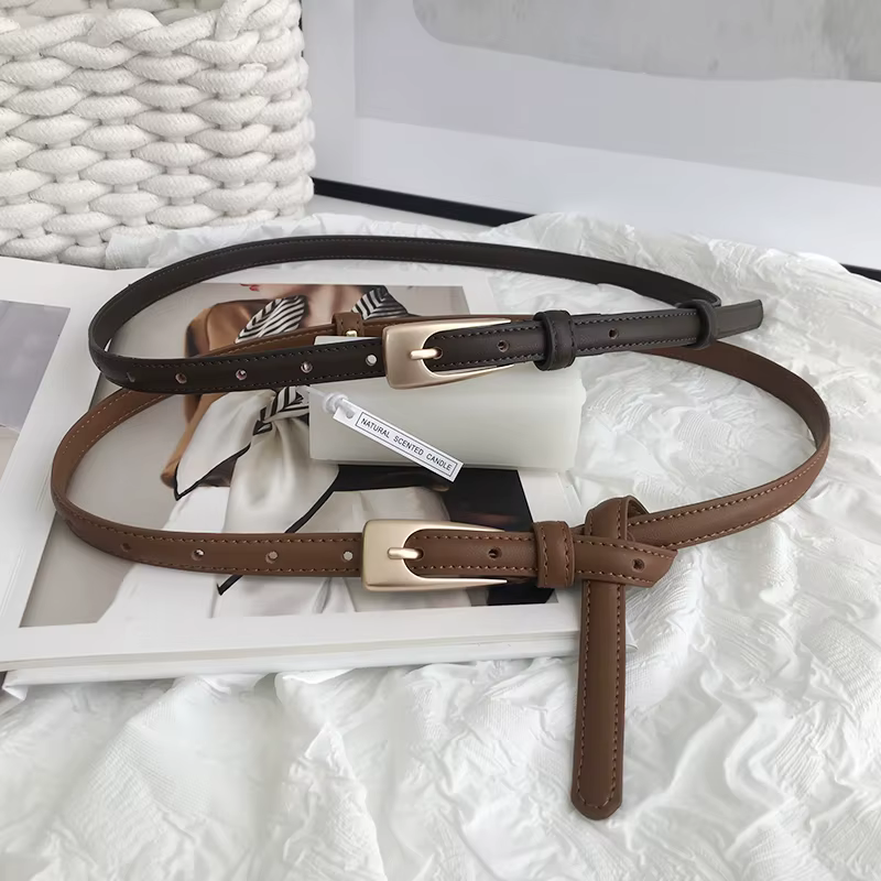 Ceinture fine en cuir pour femme