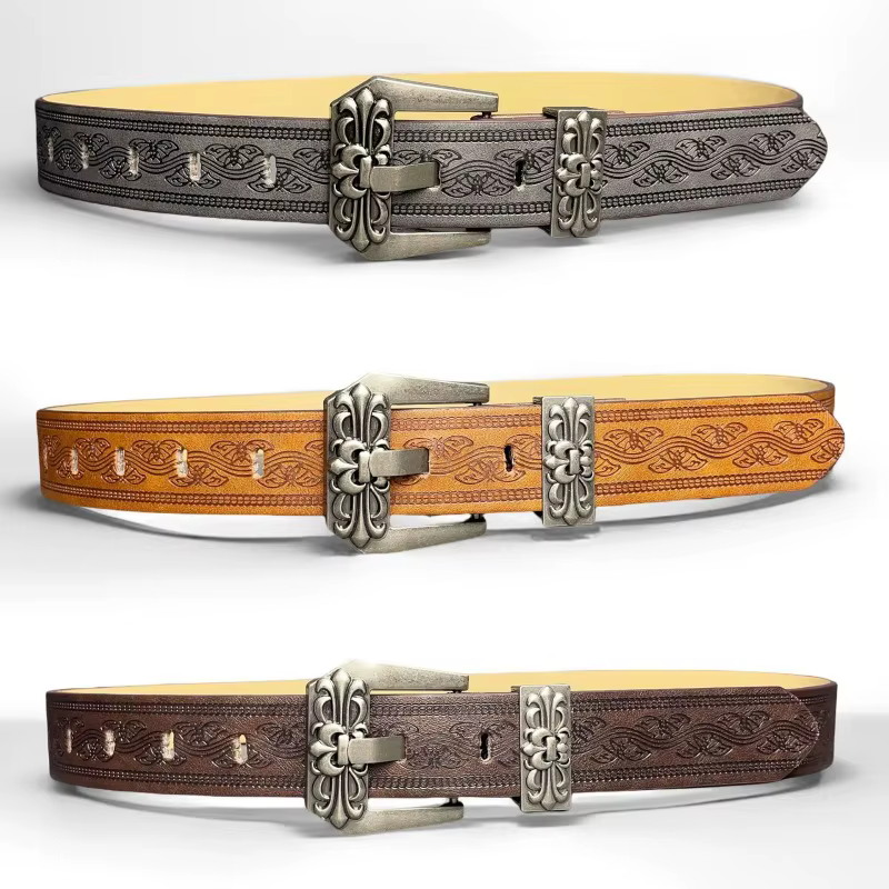 Ceinture tendance style rétro européen et américain à imprimé sculpté