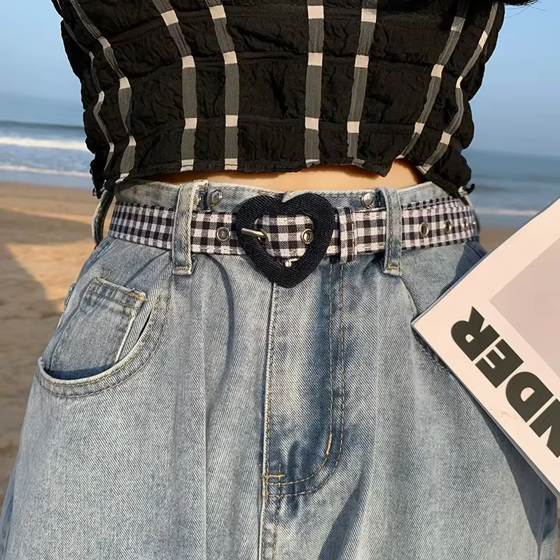 Ceinture en jean en forme de cœur pour femmes