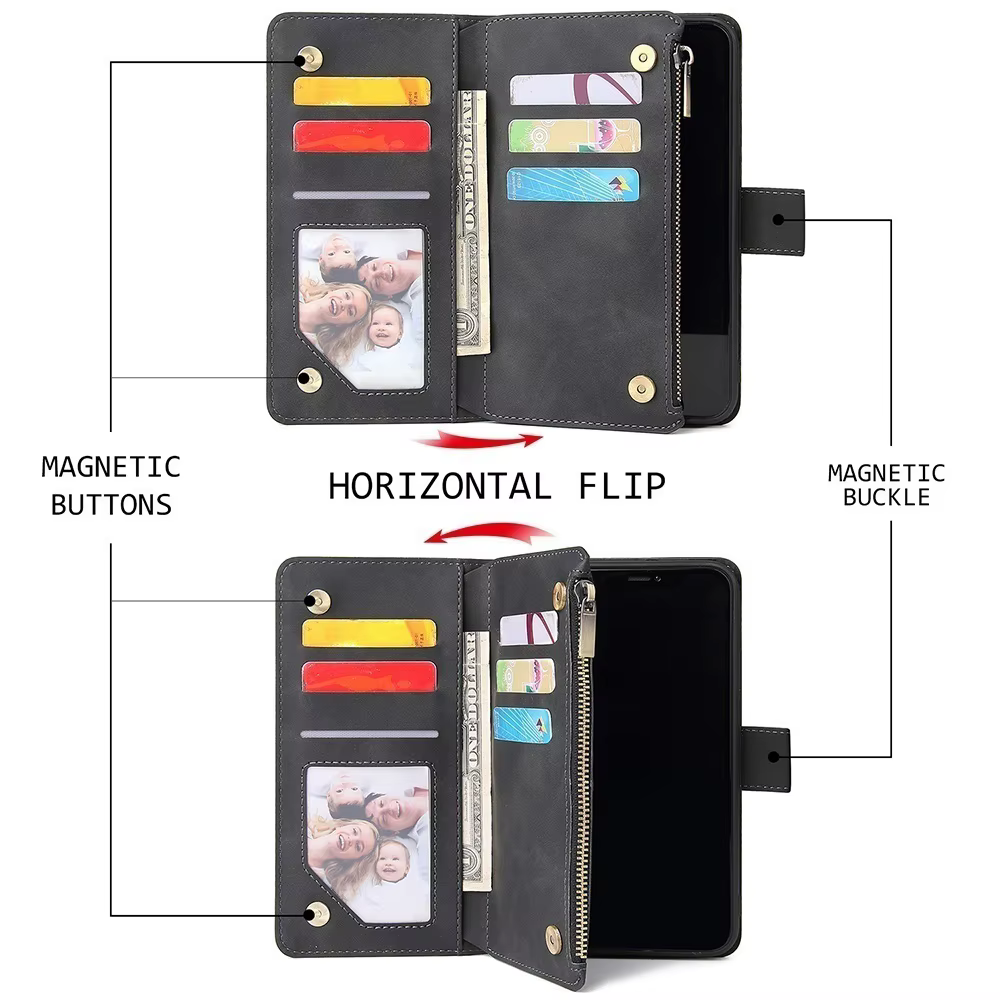 Étui portefeuille en cuir de qualité supérieure pour iPhone 16 15 14 13 12 11 17 Pro Max Plus 17Air 16e