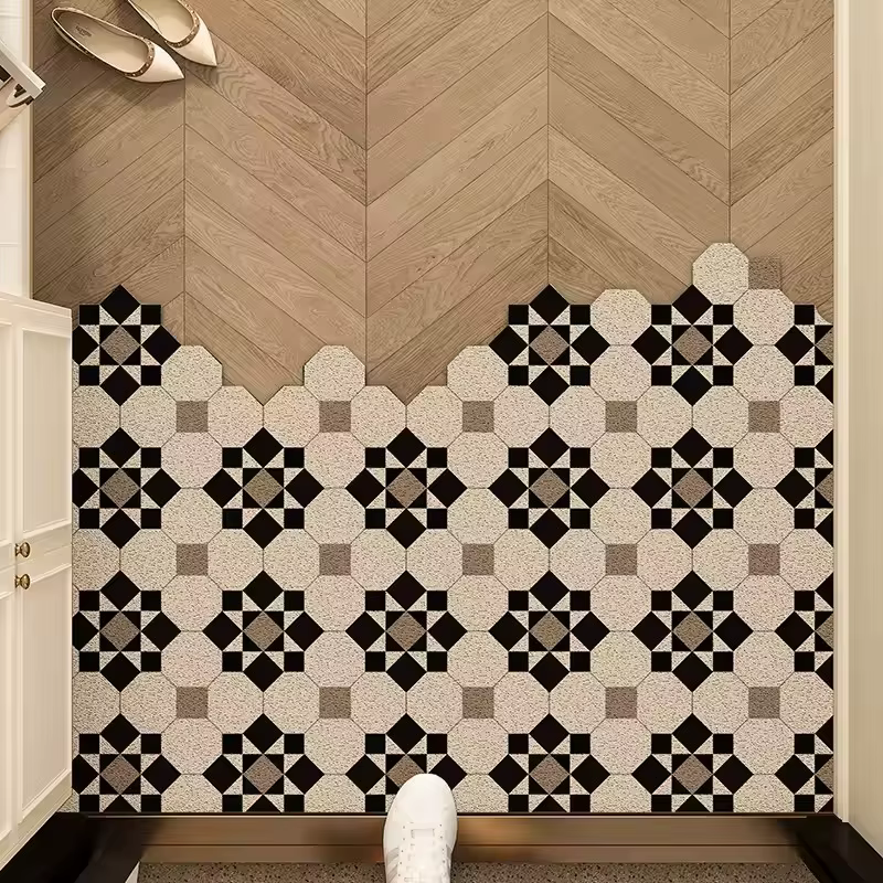 Tapis de porte d'entrée antidérapant, coupe libre, décoratif, parfait pour le linge, la cuisine, la décoration de la pièce des invités