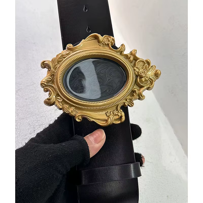 Ceinture en cuir style baroque rétro