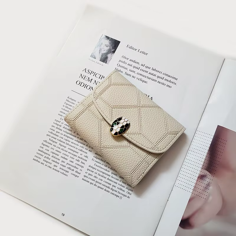 Nouveau portefeuille Snakehead pour femme, court, à trois volets, vertical, personnalisable, mini-portefeuille, petit porte-cartes frais, antivol