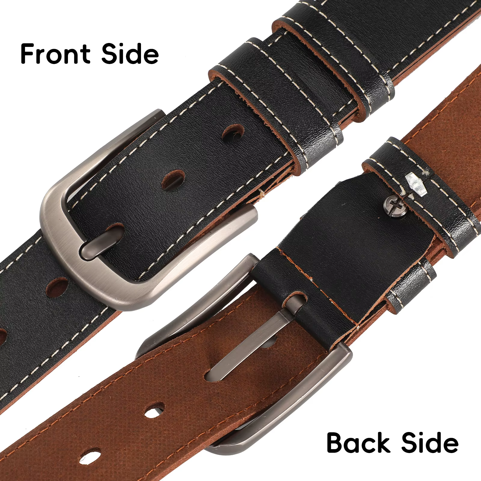 Ceinture rétro en cuir pour hommes
