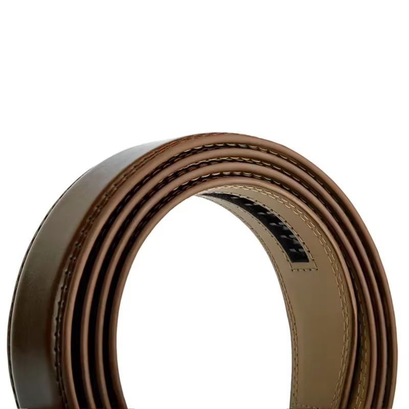 Ceinture sans boucle en cuir véritable pour hommes - 3