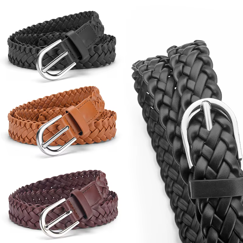 Ceinture tressée vintage à la mode pour femme