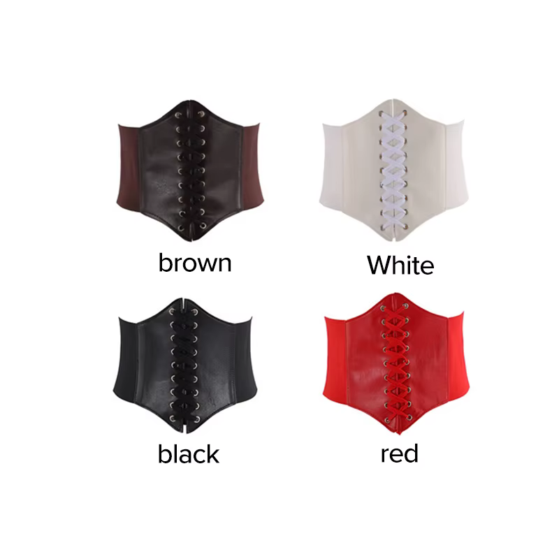 Corset femme gaine amincissante Sexy large ceinture en cuir Cummerbunds sangle ceintures pour femmes taille haute