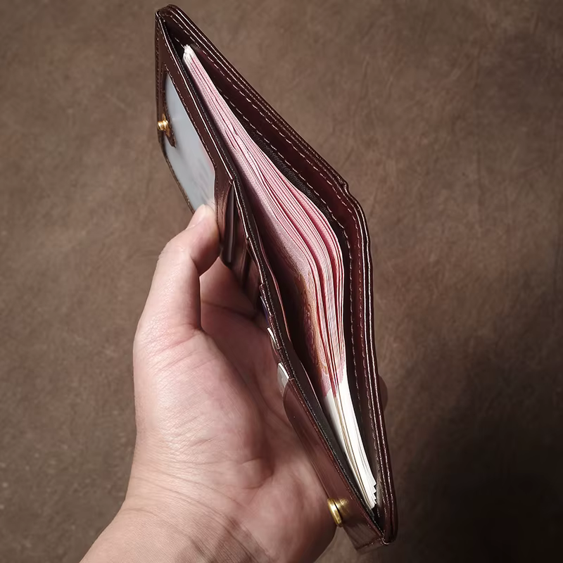 GURO portefeuille en cuir véritable de haute qualité fentes multi-cartes Ultra mince léger porte-carte de crédit hommes femmes pince à billets à deux volets