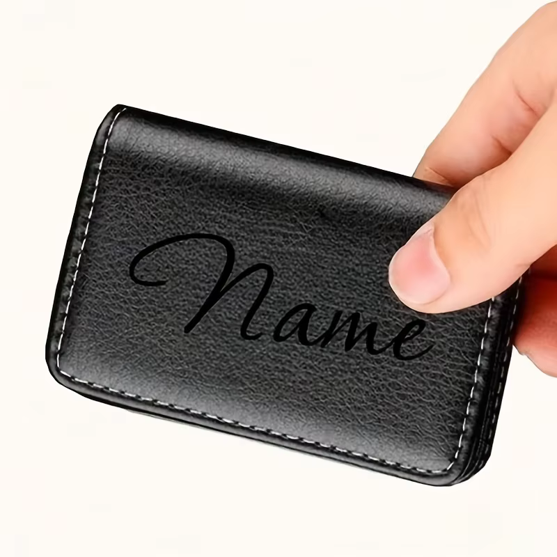Porte-cartes de visite en cuir PU personnalisé avec fermeture magnétique