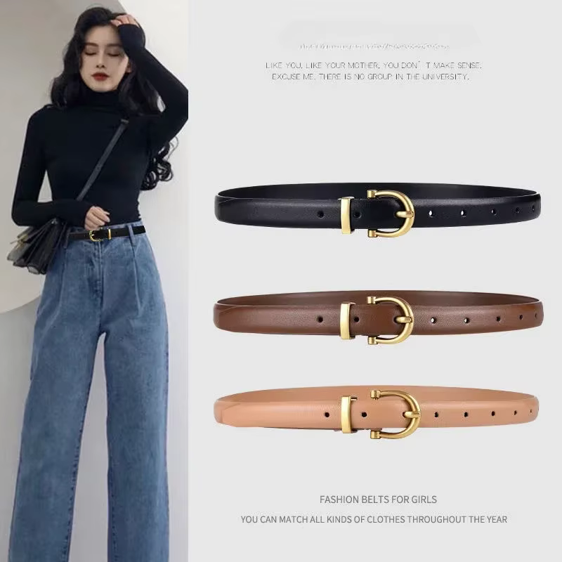 Ceinture en cuir véritable pour femme