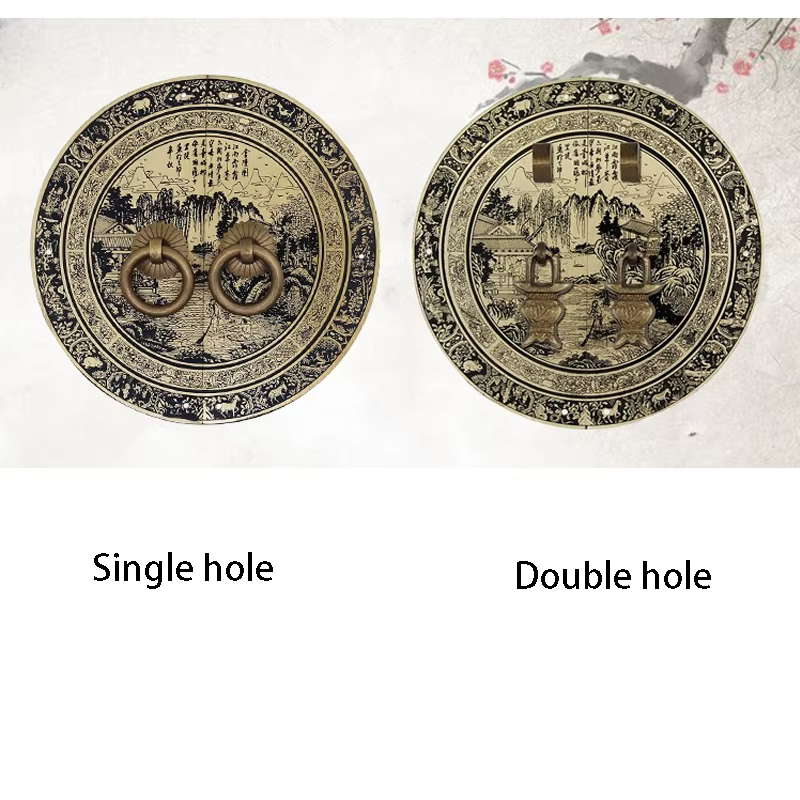 Poignée de porte en cuivre chinois antique, à l'ancienne, armoire, armoire, porte, laiton, rétro, rond, heurtoir, Foy pour meubles