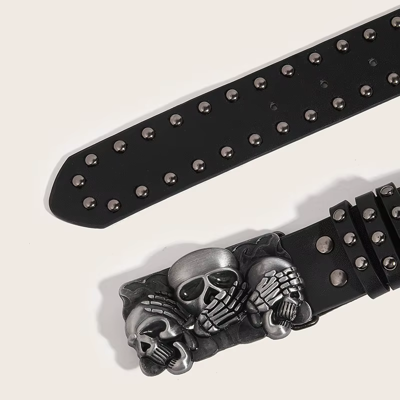 Desinger ceintures pour femmes de haute qualité marque de luxe Punk Goth Rivet noir jean unisexe hommes ceinture patte