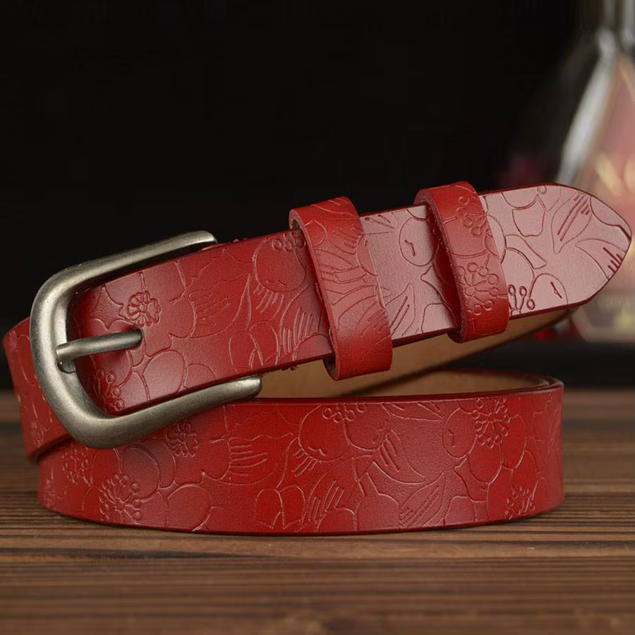 Longueur: 110-120 cm femmes ceinture en cuir véritable femme