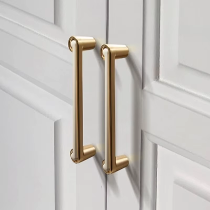 Poignée de porte de garde-robe moderne, poignée de porte de Cisco, or nordique américain, trou unique, quincaillerie de meubles Foy, 192mm