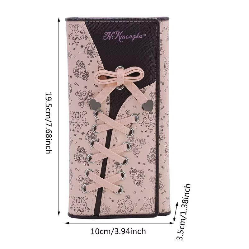 Portefeuille long multifonctionnel en PU pour filles
