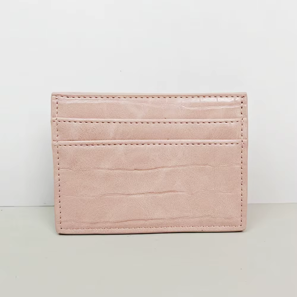 Porte-cartes de luxe en cuir de crocodile gravé avec lettres