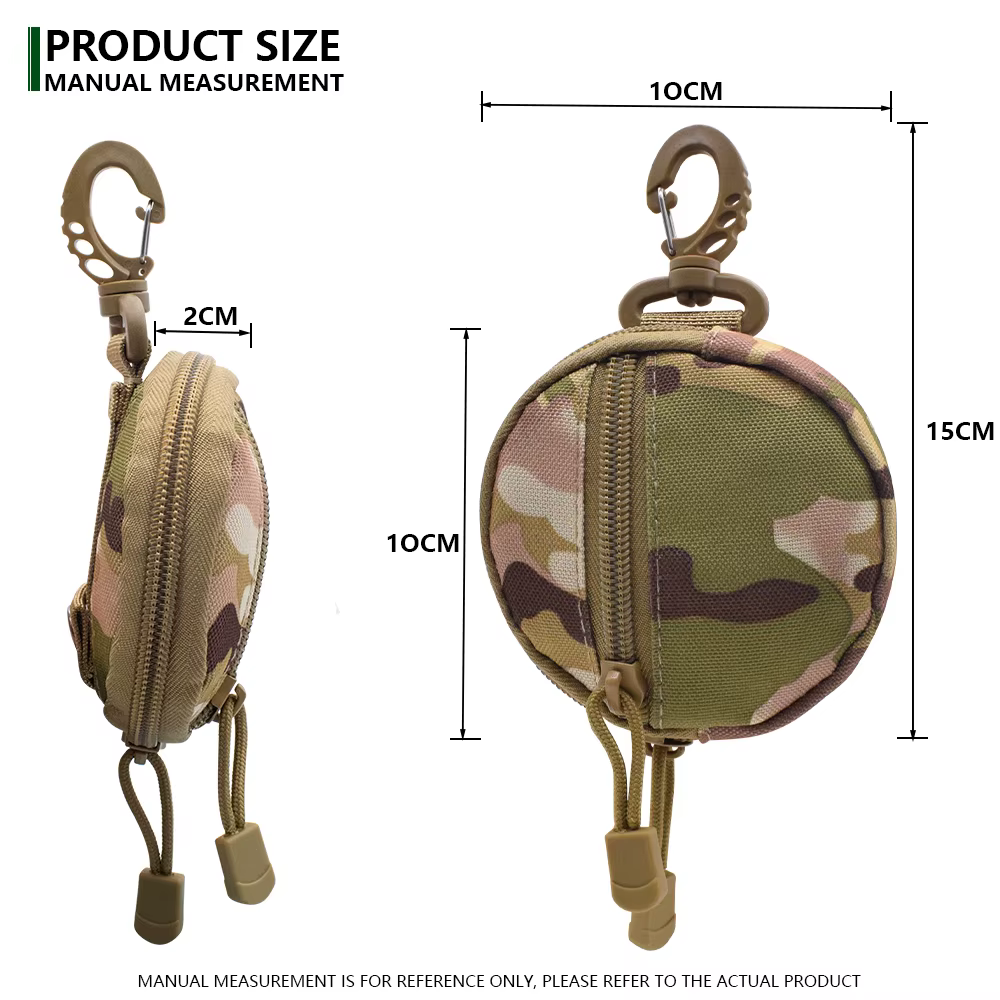Nouveau extérieur décontracté hommes porte-monnaie Portable Mini argent monnaie pochette porte-clés taille sac rond petit étui portefeuille à fermeture éclair