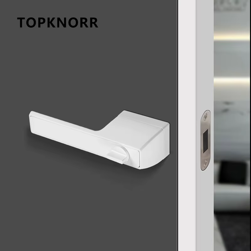 Serrure de porte magnétique intérieure pour chambre à coucher, bois massif silencieux, pingouin, moderne, gris, serrure à poignée universelle domestique, antivol